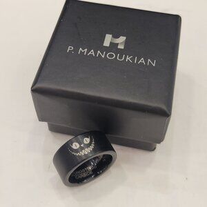 Alice Wonderland Cheshire Cat Black Tungsten Ring Size 5